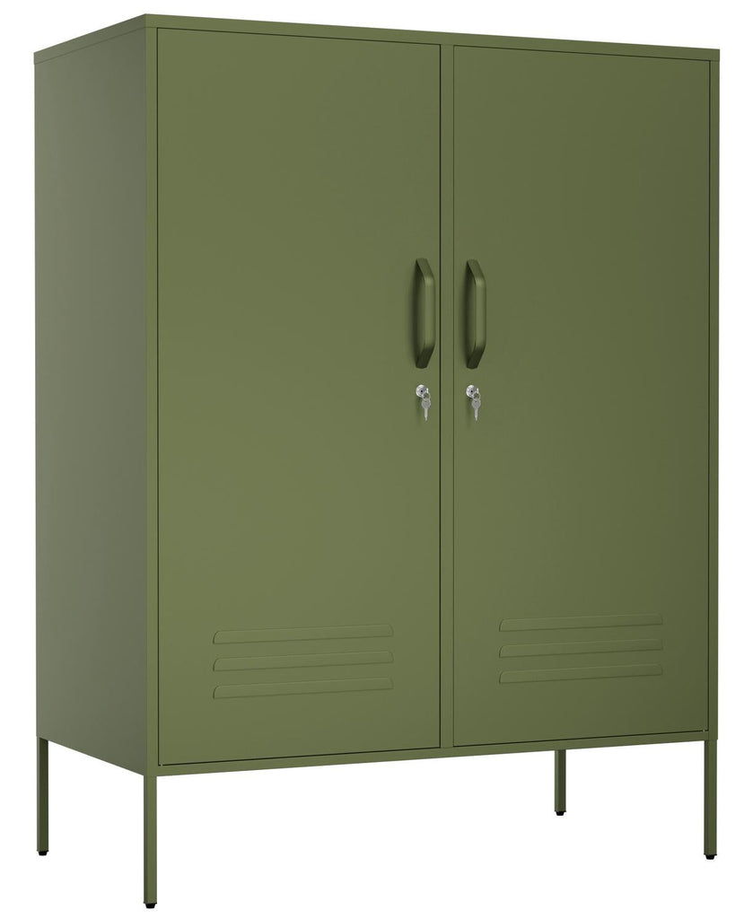 Fraser Country Milan Metal Side Cabinet - Olive Green