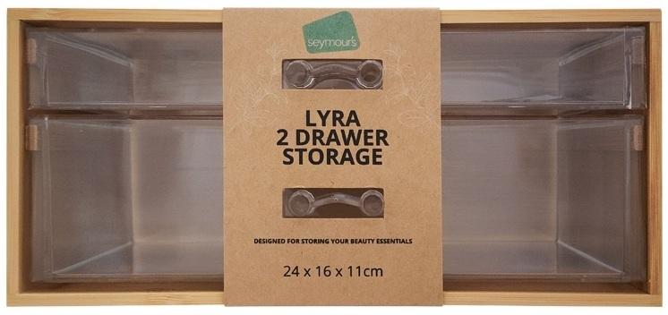 Seymours: Lyra Bamboo Clear 2 Drawer Storage
