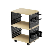 Load image into Gallery viewer, Gorilla Office - Storage Trolley With Pegboards &amp; Accessories (Black - Wood)