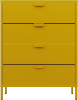 Fraser Country: Milan Metal Storage 4 Drawers - Yellow
