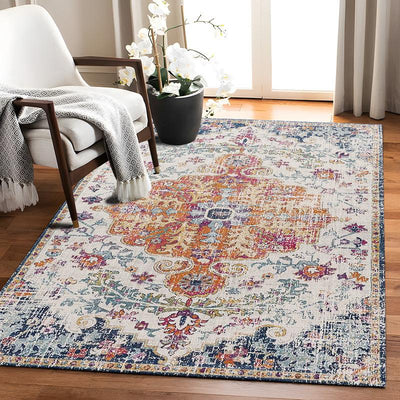 COMFEYA 120x160cm Mat for Hard Floors - Orange & Blue