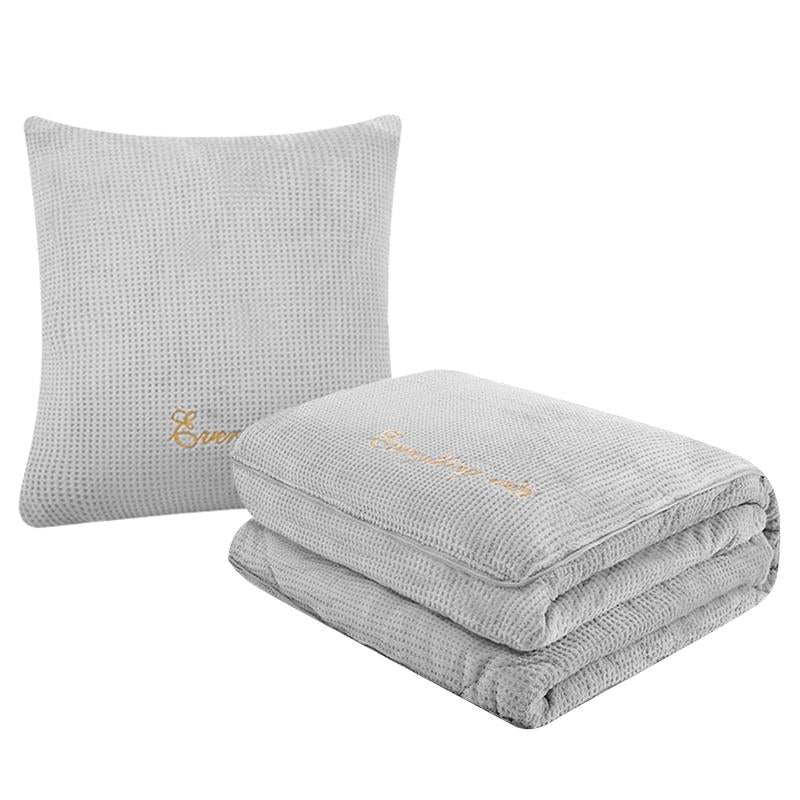 COMFEYA 2-in-1 Soft Plush Blanket Pillow - Grey