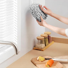 Load image into Gallery viewer, COMFEYA Fuzzy Ball Towel (Set of 2) White and Grey