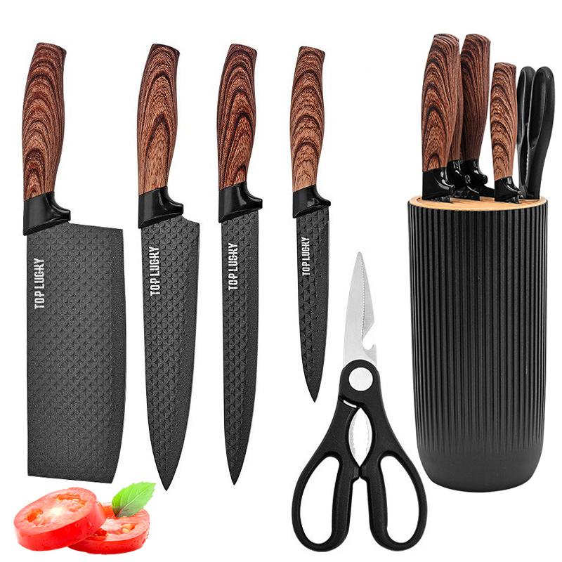 6-Piece Super Sharp Knife Set with Universal Knife Block