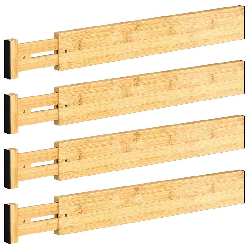 STORFEX 4-Pack Bamboo Drawer Dividers