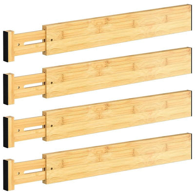 STORFEX 4-Pack Bamboo Drawer Dividers