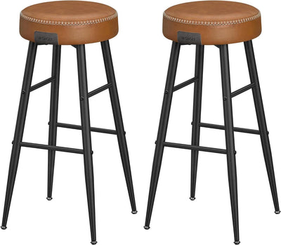 VASAGLE Ekho Collection Bar Stools Set of 2 - Caramel Brown