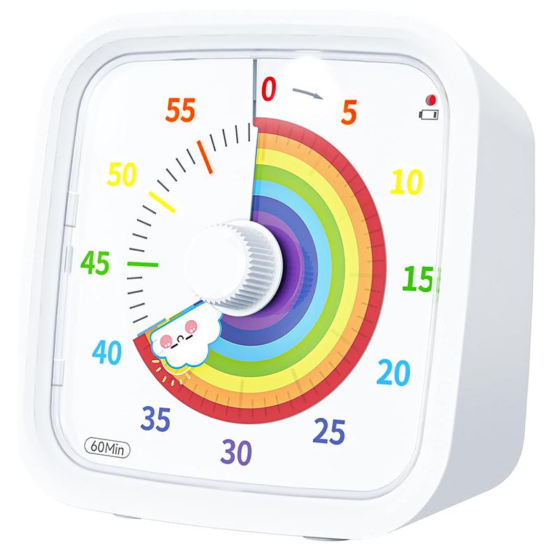 Visual Timer with Protective Case - White