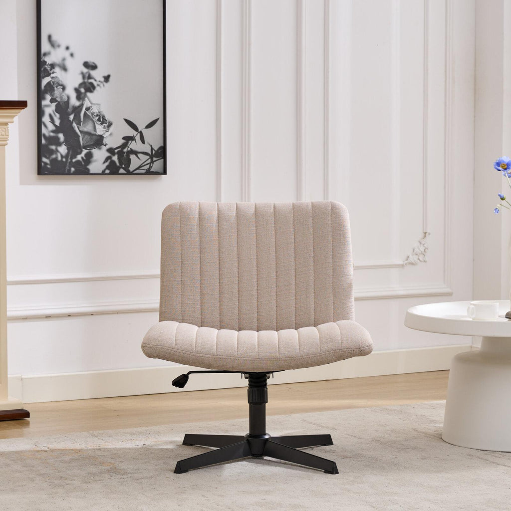 Gorilla Office- Ribbed Faux Linen Office Chair Beige