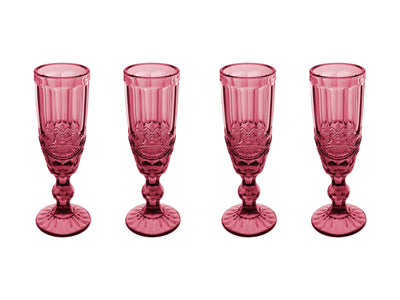 Casa Domani: Gabriella Champagne Flutes - Pink (Set of 4)