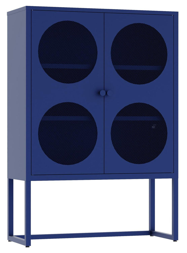 Fraser Country Milan Metal Cabinet With Two Mesh Doors - Navy Blue
