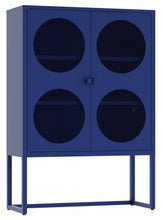Load image into Gallery viewer, Fraser Country Milan Metal Cabinet With Two Mesh Doors - Navy Blue