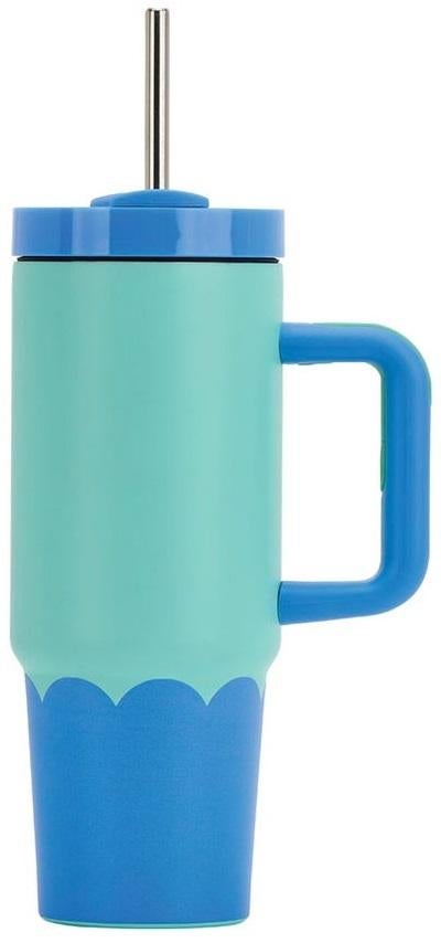 Annabel Trends: Double Walled Super Sip Wave - Aqua Blue