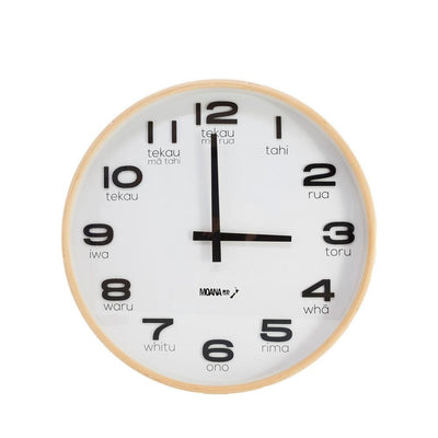 Moana Road: Te Reo Clock - White (Large)