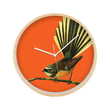 Load image into Gallery viewer, 100% NZ: Bright Fantail Wooden Frame Clock