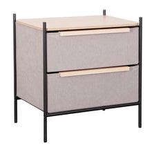 Load image into Gallery viewer, Fraser Country 2 Drawer Byra Nightstand - Light Grey &amp; Black