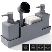 Load image into Gallery viewer, STORFEX Kitchen Soap Dispenser with Sponge Holder - Grey