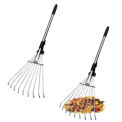 GREENHAVEN 2pcs Long Handle Outdoor Rake