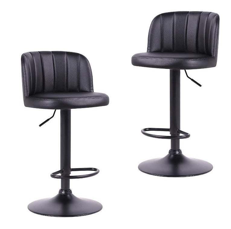 Fraser Country Adjustable Finest Black PU Curved Bar Stool (2/Pack)