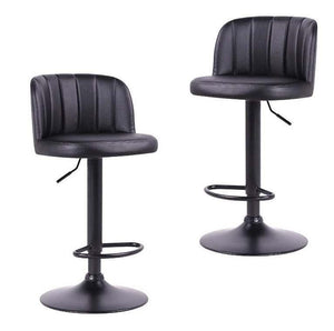 Fraser Country Adjustable Finest Black PU Curved Bar Stool (2/Pack)
