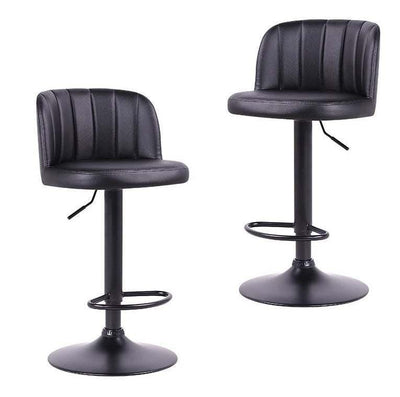 Fraser Country Adjustable Finest Black PU Curved Bar Stool (2/Pack)