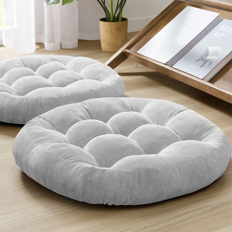 COMFEYA Meditation Floor Pillows Set of 2 - Grey