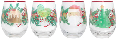 Maxwell & Williams: Tis The Season Stemless Glasses - Set of 2 (560ml)