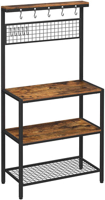 Vasagle Industrial Kitchen Baker's Rack - 3-Tier (Rustic Brown)