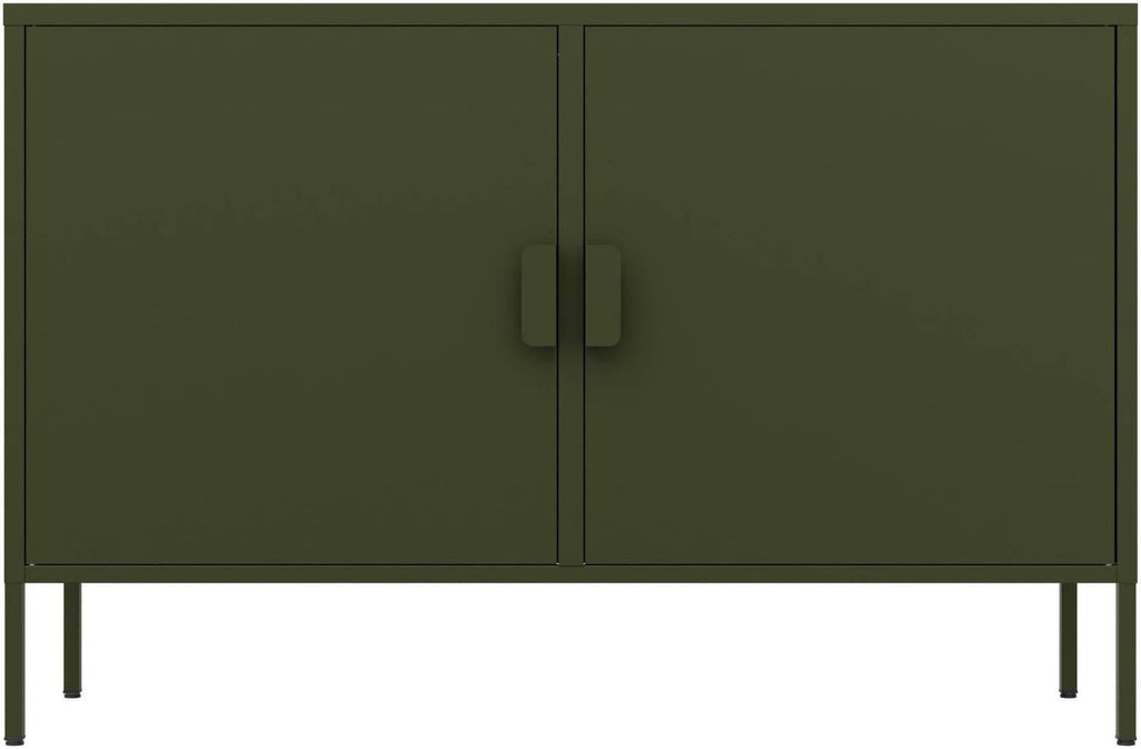 Fraser Country: Milan Metal Lowdown Storage Cabinet - Olive Green