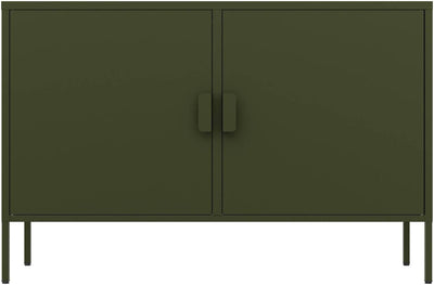 Fraser Country: Milan Metal Lowdown Storage Cabinet - Olive Green