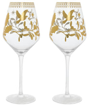 Load image into Gallery viewer, Maxwell &amp; Williams: White Christmas Wine Glasses - Gold (Set of 2 - 500ml)