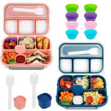 Load image into Gallery viewer, 2 Pack 4-Compartment Bento Box