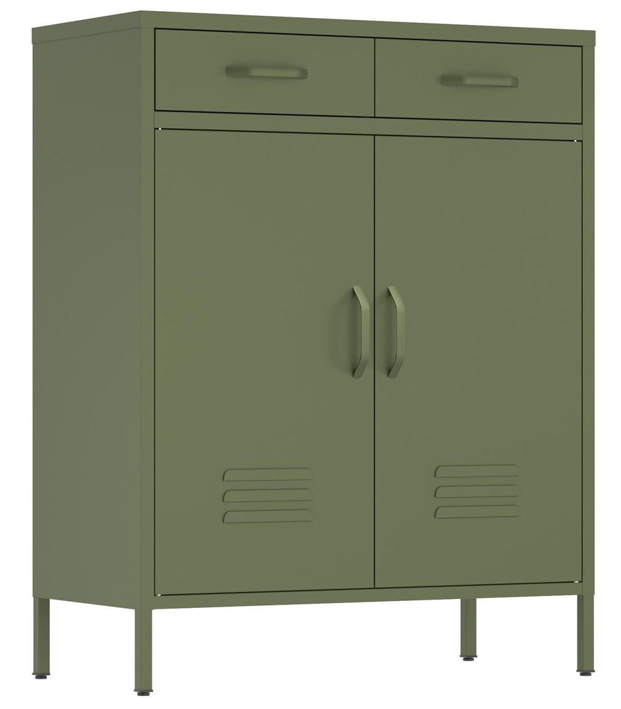 Fraser Country Milan Metal Cabinet With Drawers - Olive Green