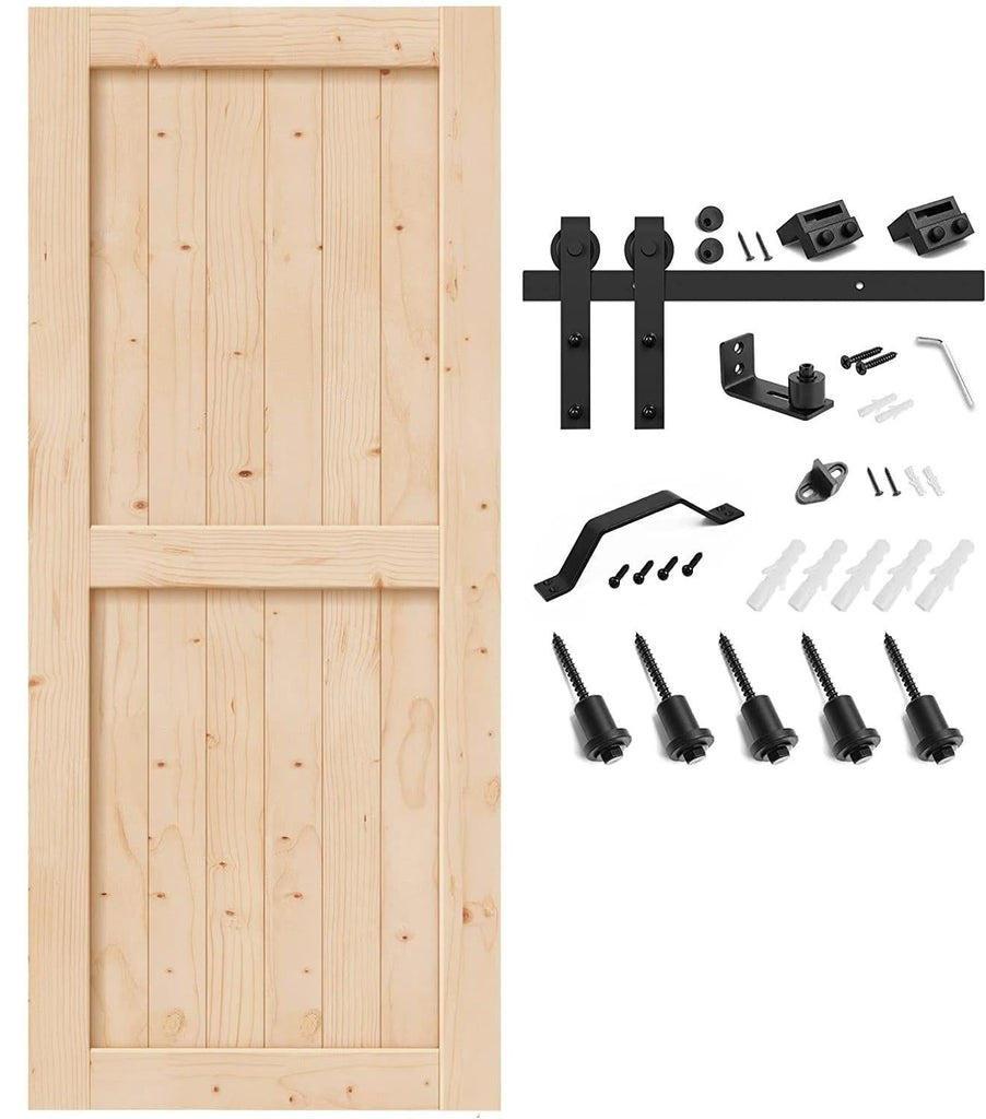 Fraser Country Wood Barn Door with Installation Hardware Kit
