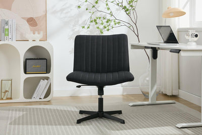 Gorilla Office- Ribbed Faux Linen Office Chair Black