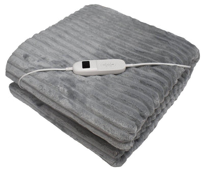 Fraser Country Washable Plush Electric Heated Throw Blanket (200cm x 180cm, Light Grey)