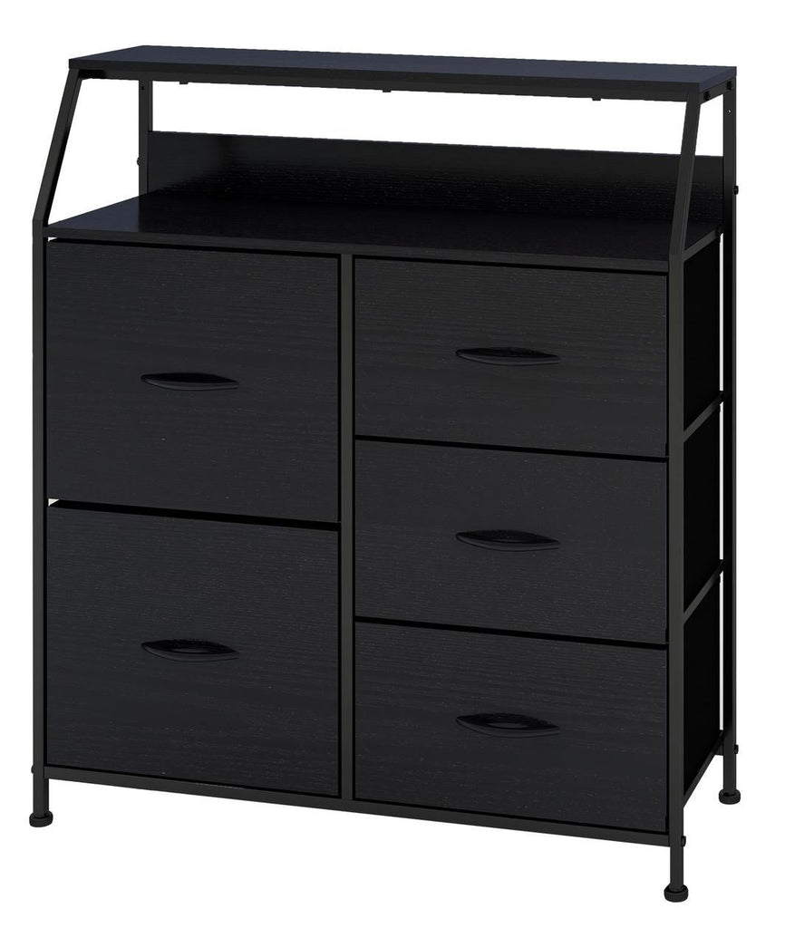Ovela 5 Large Drawer Storage Chest - Nordic Black