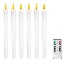 Load image into Gallery viewer, LUMIRO 6-Pack LED Flameless Ivory Taper Candles - White
