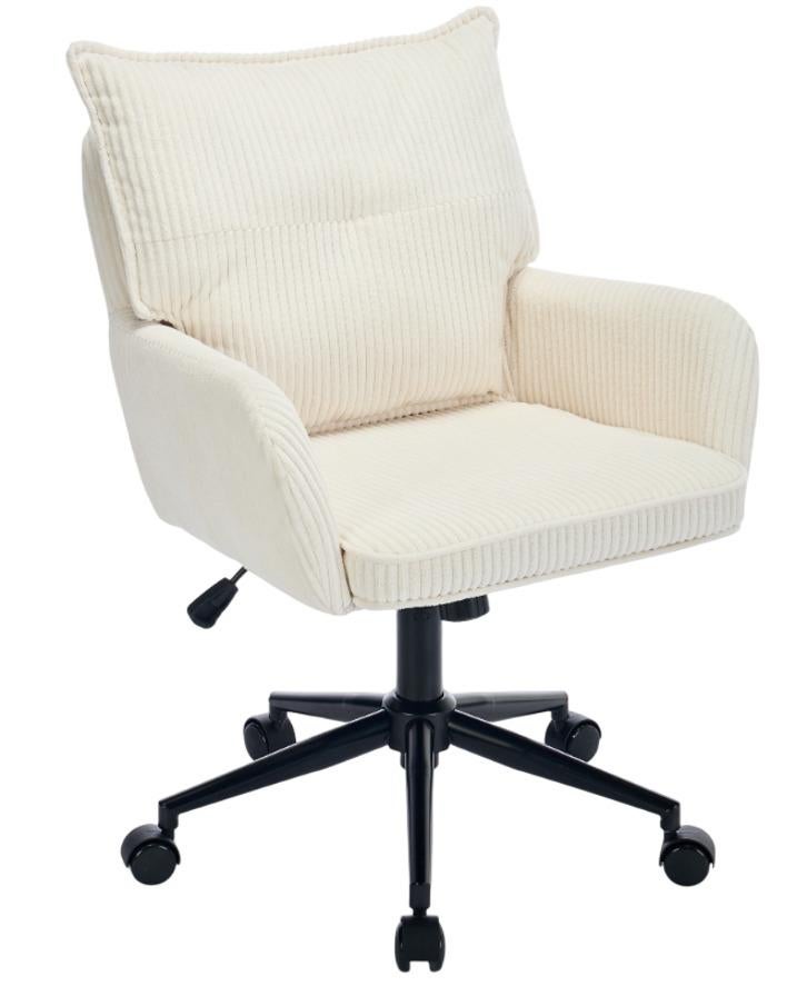 Gorilla Office - Ribbed Corduroy Office Chair - Ivory