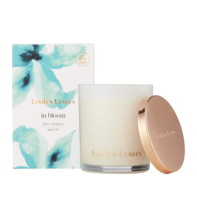 Linden Leaves: In Bloom Soy Candle - Aqua Lily (300g)