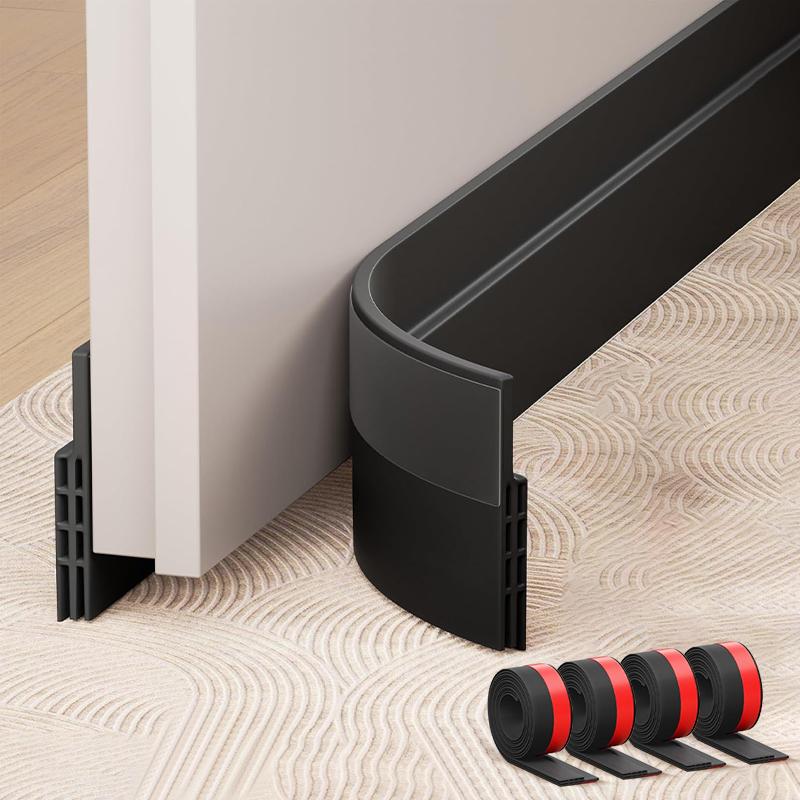 4 Pack Under Door Draft Stopper - Black