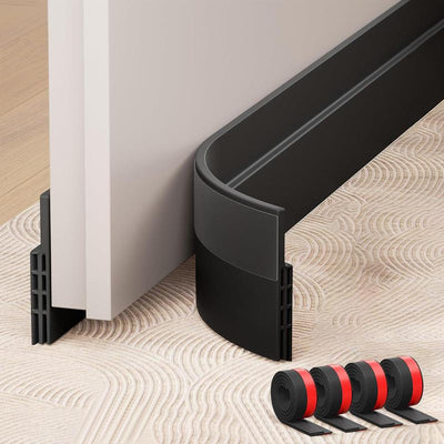 4 Pack Under Door Draft Stopper - Black