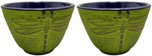 Load image into Gallery viewer, Teaology: Dragonfly Cast Iron Tea Cups - Green (120ml)