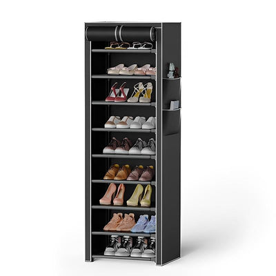 STORFEX Dustproof 9 Tier Shoe Shelf - Black