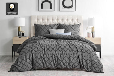 Ovela Tilly Tufted Quilt Cover Set (Castlerock, Double)