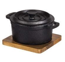 Load image into Gallery viewer, Davis &amp; Waddell: Fine Foods Cast Iron Pot with Lid &amp; Acacia Trivet