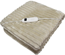 Load image into Gallery viewer, Fraser Country Washable Plush Electric Heated Throw Blanket (200cm x 180cm, Beige)