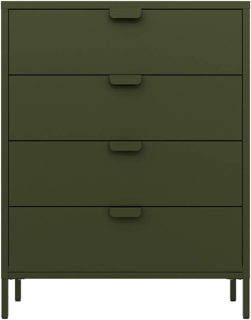 Fraser Country: Milan Metal Storage 4 Drawers - Olive Green