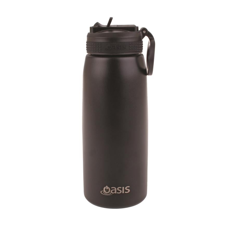 Oasis Stainless Steel Double Wall Insulated Sports Bottle - Black (780ml)