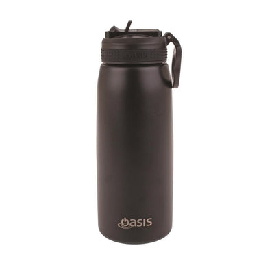 Oasis Stainless Steel Double Wall Insulated Sports Bottle - Black (780ml)